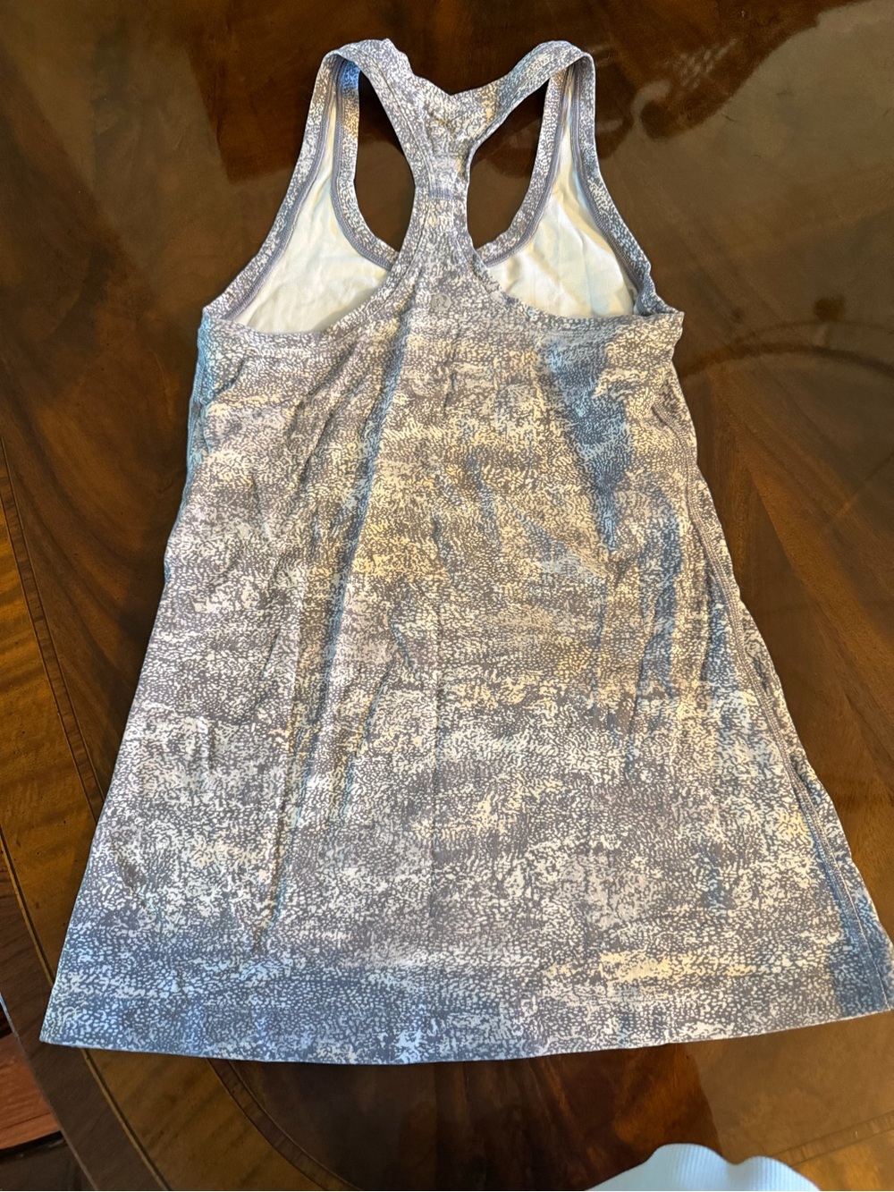 lululemon athletica Gray and White Racerback Tank Top